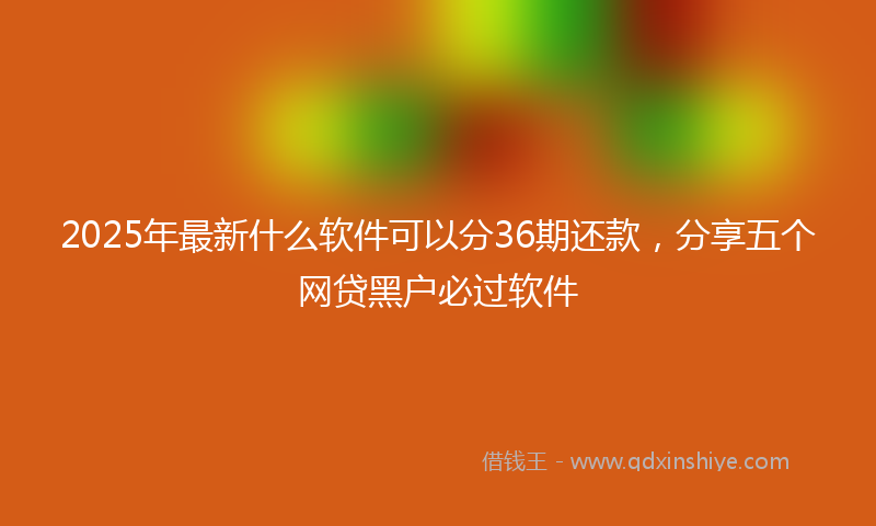 2025年最新什么软件可以分36期还款，分享五个网贷黑户必过软件