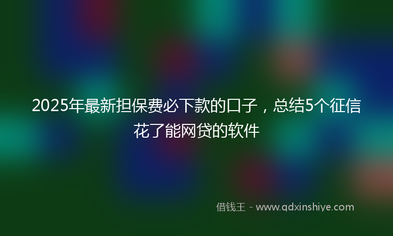 2025年最新担保费必下款的口子，总结5个征信花了能网贷的软件