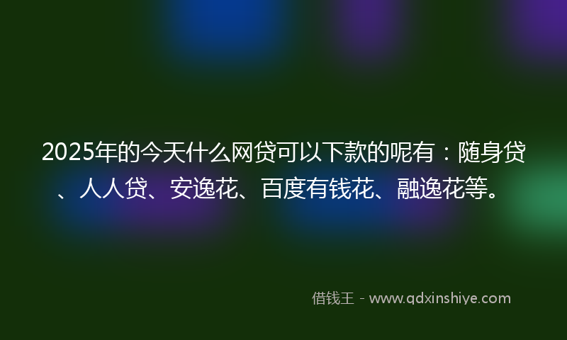 2025年的今天什么网贷可以下款的呢有：随身贷、人人贷、安逸花、百度有钱花、融逸花等。
