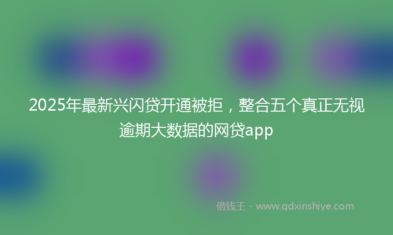 2025年最新兴闪贷开通被拒，整合五个真正无视逾期大数据的网贷app