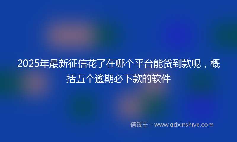 2025年最新征信花了在哪个平台能贷到款呢，概括五个逾期必下款的软件