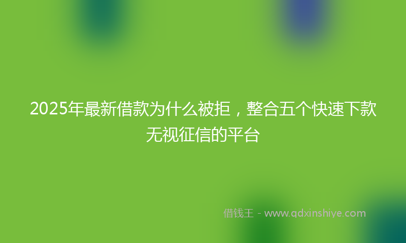 2025年最新借款为什么被拒，整合五个快速下款无视征信的平台