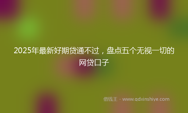 2025年最新好期贷通不过，盘点五个无视一切的网贷口子