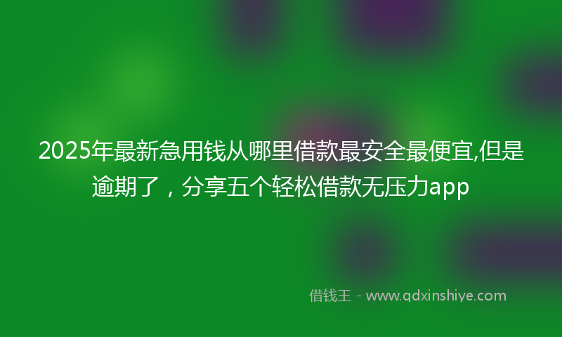 2025年最新急用钱从哪里借款最安全最便宜,但是逾期了，分享五个轻松借款无压力app