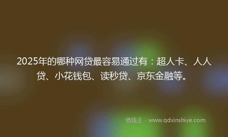 2025年的哪种网贷最容易通过有：超人卡、人人贷、小花钱包、读秒贷、京东金融等。