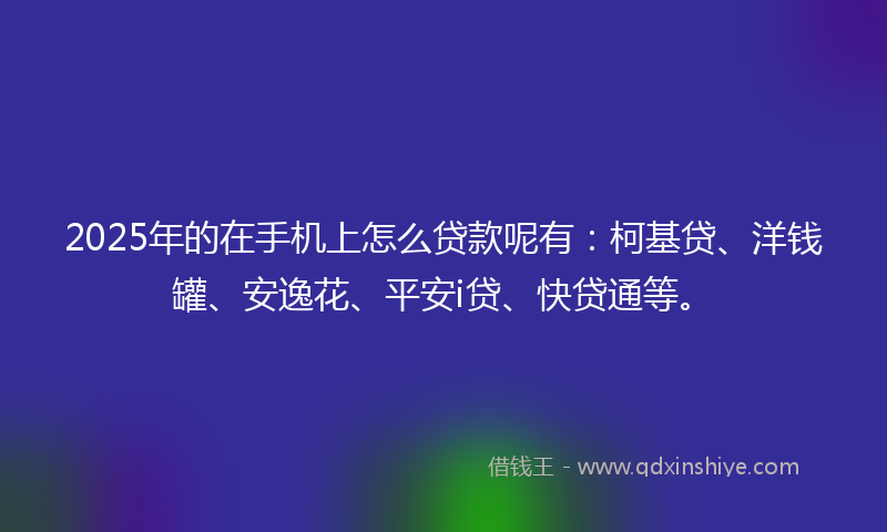2025年的在手机上怎么贷款呢有：柯基贷、洋钱罐、安逸花、平安i贷、快贷通等。
