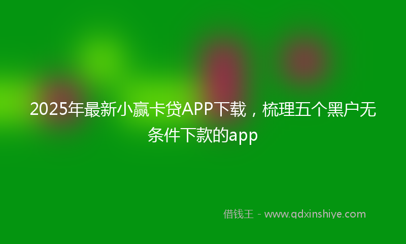 2025年最新小赢卡贷APP下载，梳理五个黑户无条件下款的app