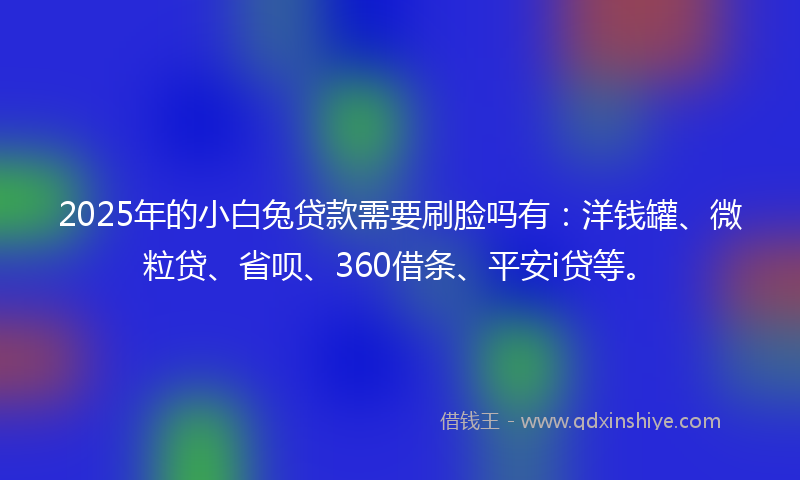 2025年的小白兔贷款需要刷脸吗有：洋钱罐、微粒贷、省呗、360借条、平安i贷等。