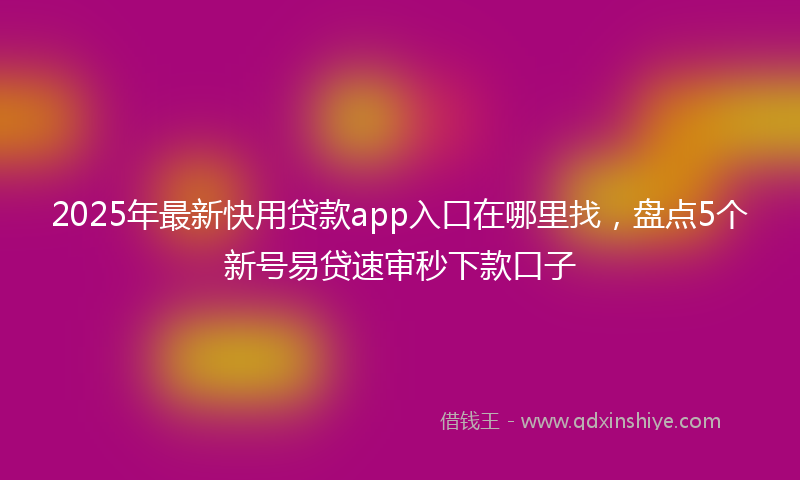 2025年最新快用贷款app入口在哪里找，盘点5个新号易贷速审秒下款口子