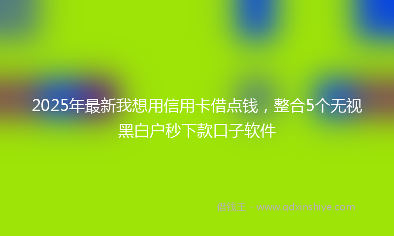 2025年最新我想用信用卡借点钱，整合5个无视黑白户秒下款口子软件