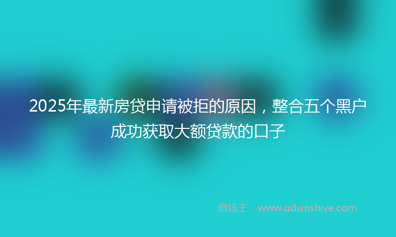 2025年最新房贷申请被拒的原因，整合五个黑户成功获取大额贷款的口子