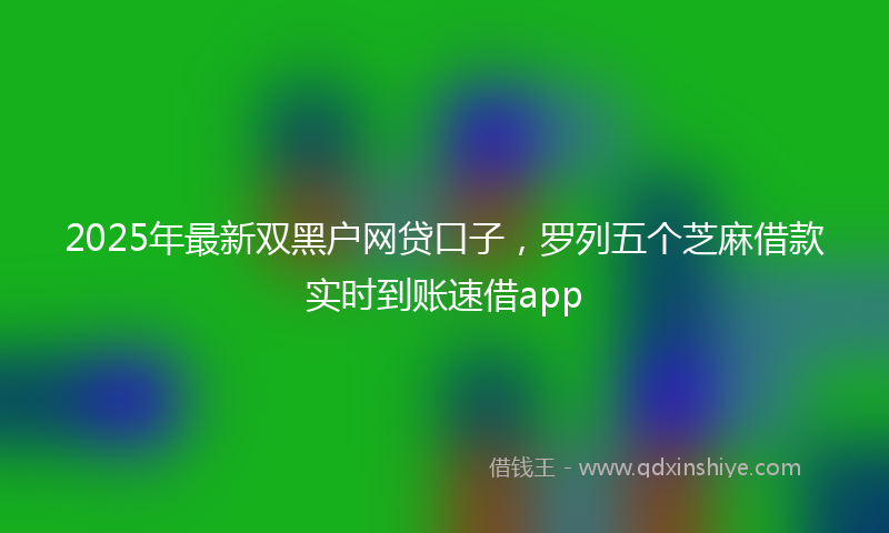 2025年最新双黑户网贷口子，罗列五个芝麻借款实时到账速借app