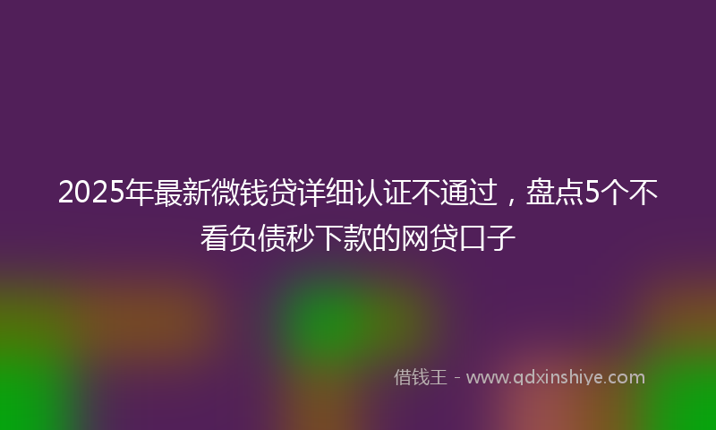 2025年最新微钱贷详细认证不通过，盘点5个不看负债秒下款的网贷口子