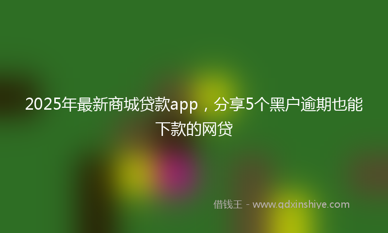 2025年最新商城贷款app，分享5个黑户逾期也能下款的网贷