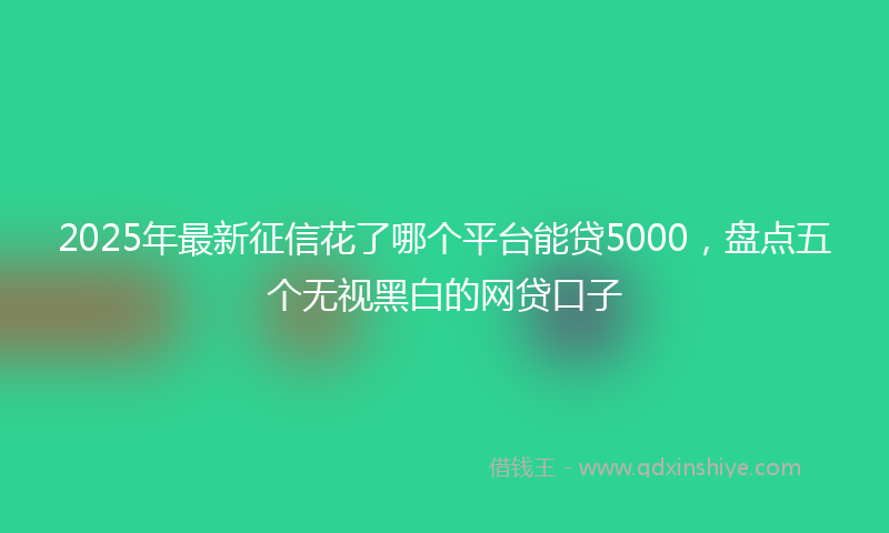 2025年最新征信花了哪个平台能贷5000，盘点五个无视黑白的网贷口子