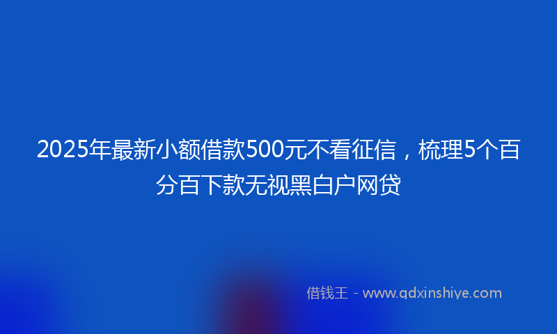 2025年最新小额借款500元不看征信，梳理5个百分百下款无视黑白户网贷
