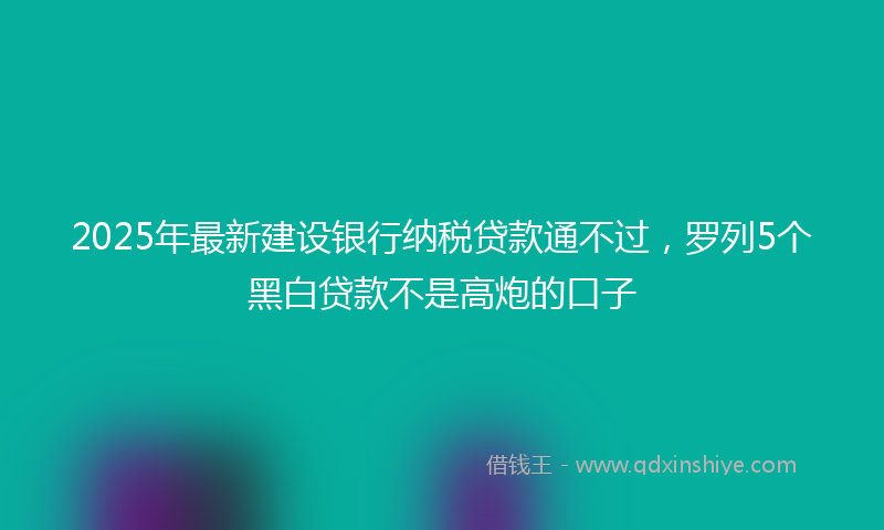 2025年最新建设银行纳税贷款通不过，罗列5个黑白贷款不是高炮的口子