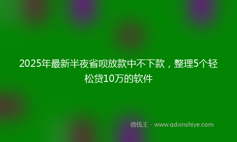 2025年最新半夜省呗放款中不下款，整理5个轻松贷10万的软件