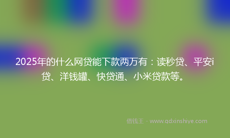 2025年的什么网贷能下款两万有：读秒贷、平安i贷、洋钱罐、快贷通、小米贷款等。