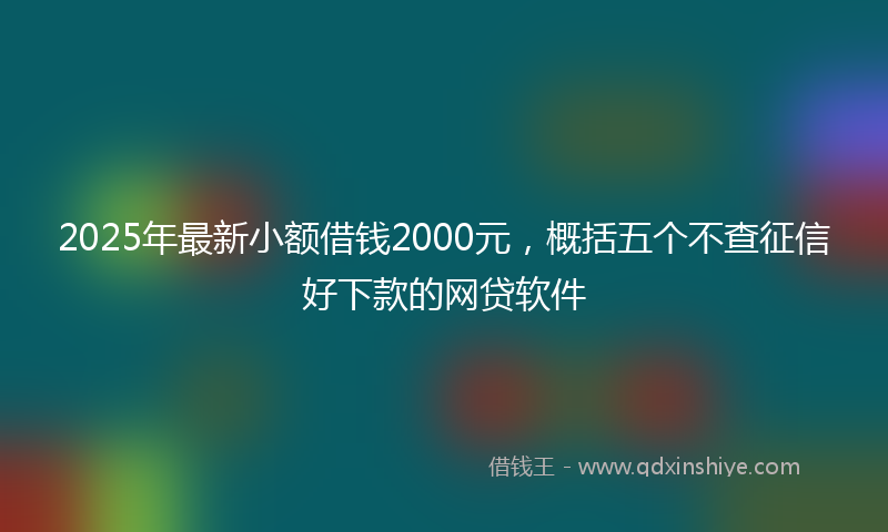 2025年最新小额借钱2000元，概括五个不查征信好下款的网贷软件