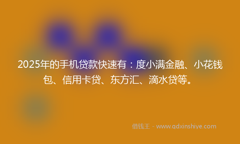 2025年的手机贷款快速有：度小满金融、小花钱包、信用卡贷、东方汇、滴水贷等。