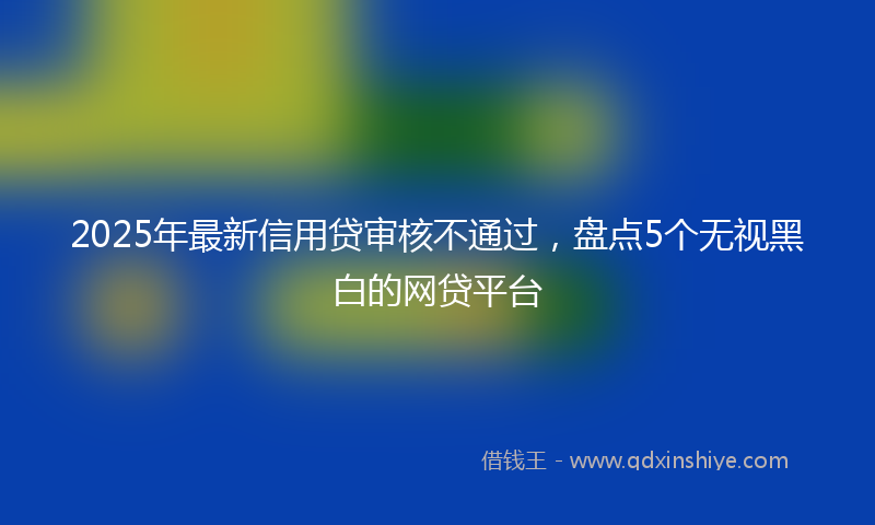 2025年最新信用贷审核不通过，盘点5个无视黑白的网贷平台