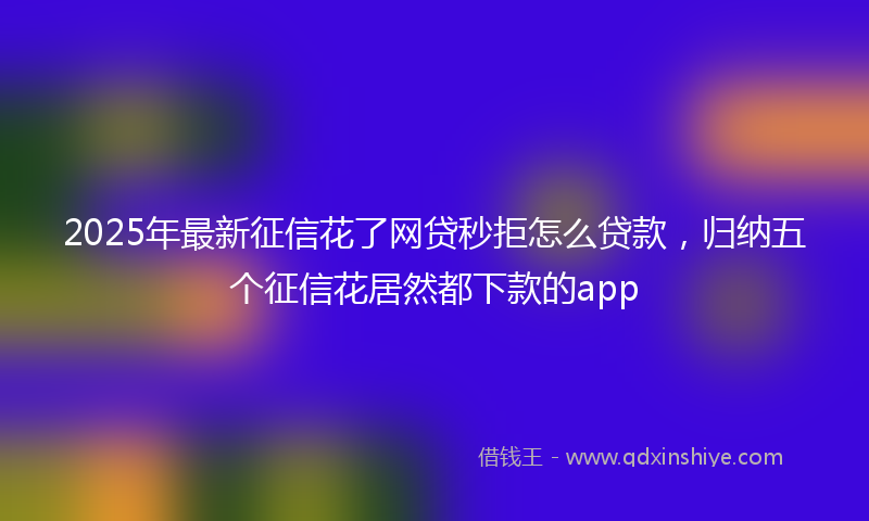 2025年最新征信花了网贷秒拒怎么贷款，归纳五个征信花居然都下款的app