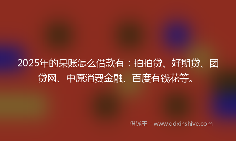 2025年的呆账怎么借款有：拍拍贷、好期贷、团贷网、中原消费金融、百度有钱花等。