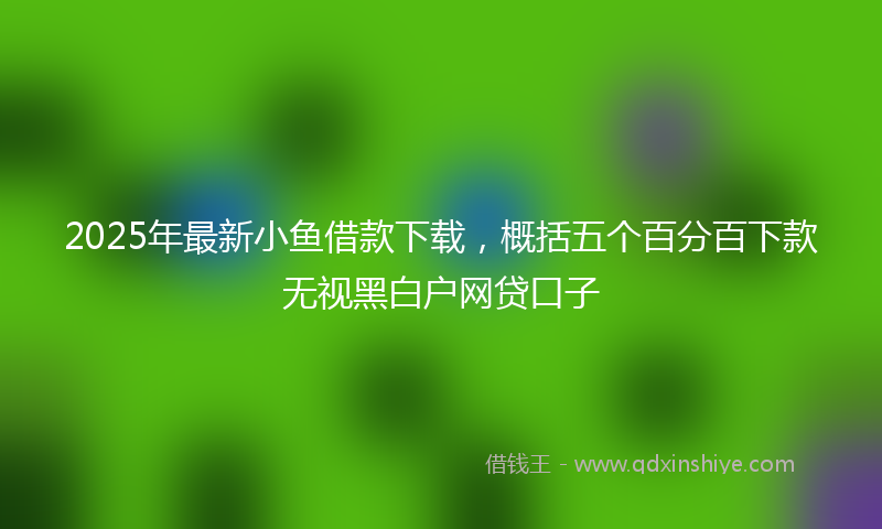 2025年最新小鱼借款下载，概括五个百分百下款无视黑白户网贷口子