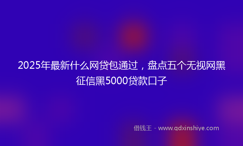 2025年最新什么网贷包通过，盘点五个无视网黑征信黑5000贷款口子