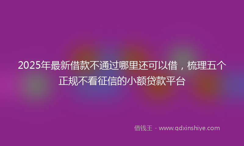 2025年最新借款不通过哪里还可以借，梳理五个正规不看征信的小额贷款平台