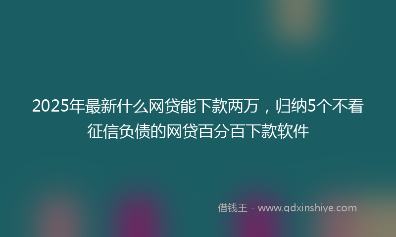 2025年最新什么网贷能下款两万，归纳5个不看征信负债的网贷百分百下款软件