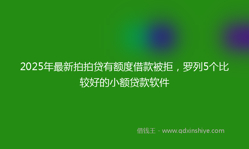 2025年最新拍拍贷有额度借款被拒，罗列5个比较好的小额贷款软件