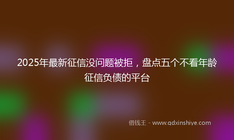 2025年最新征信没问题被拒，盘点五个不看年龄征信负债的平台