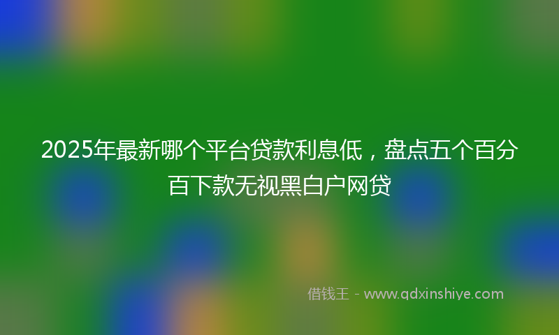 2025年最新哪个平台贷款利息低，盘点五个百分百下款无视黑白户网贷