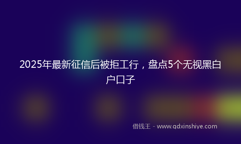 2025年最新征信后被拒工行，盘点5个无视黑白户口子