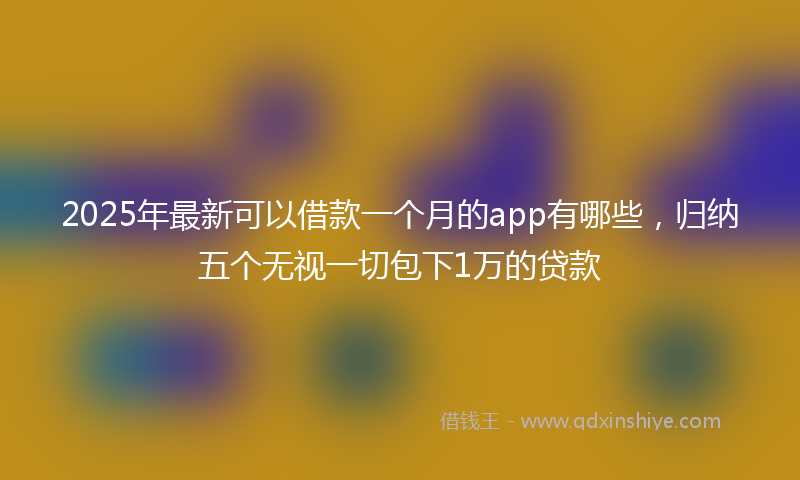 2025年最新可以借款一个月的app有哪些，归纳五个无视一切包下1万的贷款