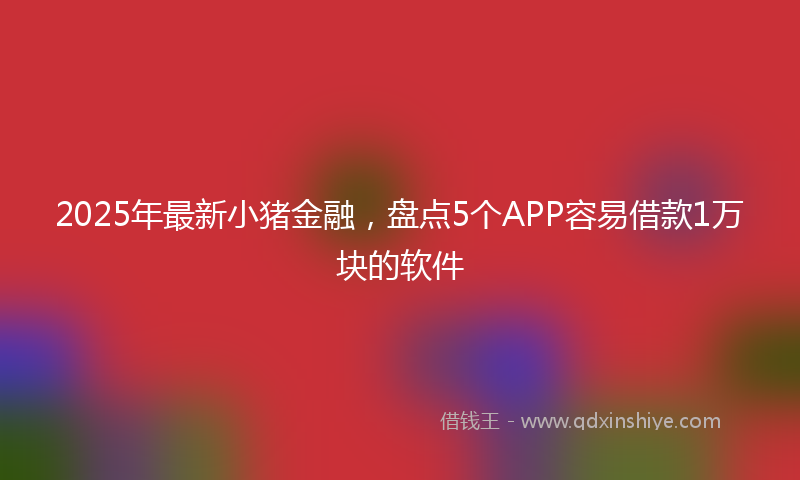 2025年最新小猪金融，盘点5个APP容易借款1万块的软件