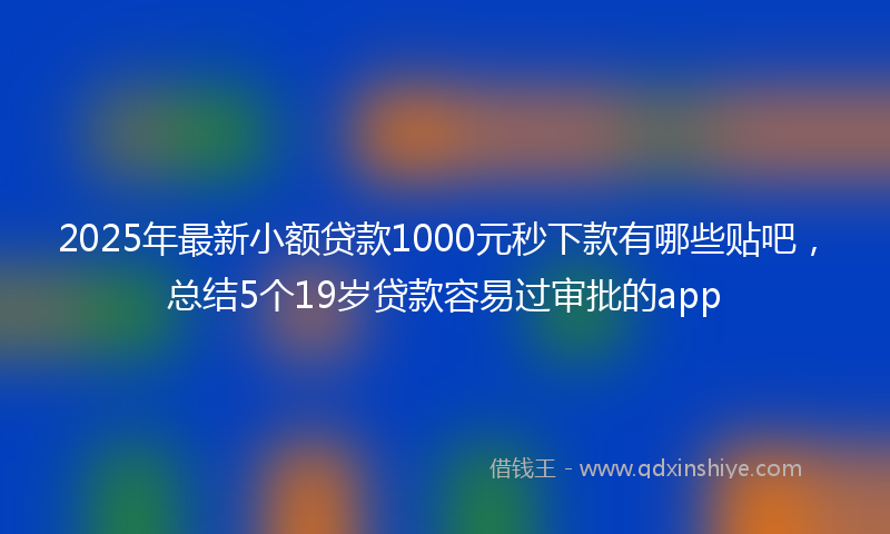 2025年最新小额贷款1000元秒下款有哪些贴吧，总结5个19岁贷款容易过审批的app