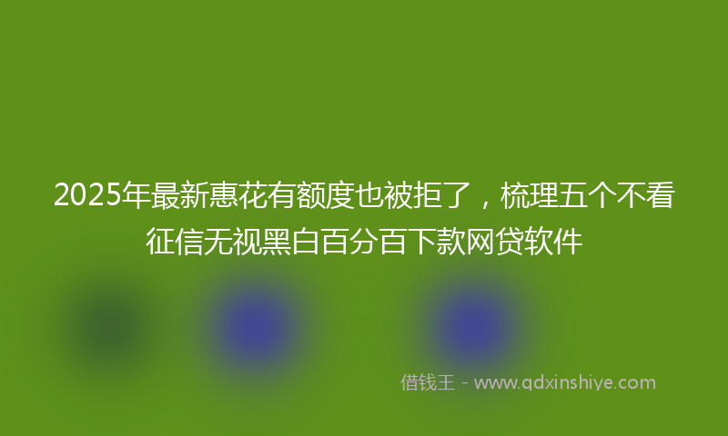 2025年最新惠花有额度也被拒了，梳理五个不看征信无视黑白百分百下款网贷软件