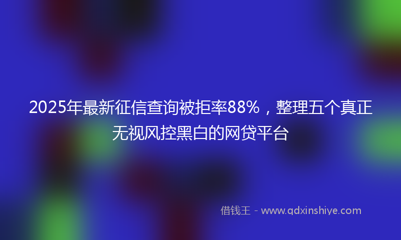 2025年最新征信查询被拒率88%，整理五个真正无视风控黑白的网贷平台
