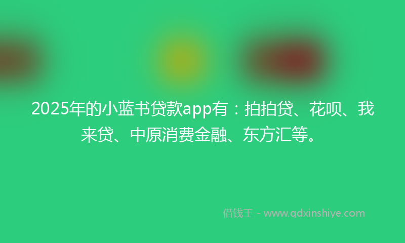 2025年的小蓝书贷款app有：拍拍贷、花呗、我来贷、中原消费金融、东方汇等。