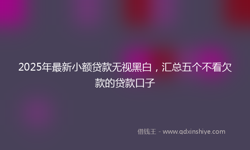 2025年最新小额贷款无视黑白，汇总五个不看欠款的贷款口子
