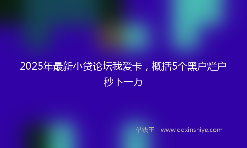 2025年最新小贷论坛我爱卡，概括5个黑户烂户秒下一万