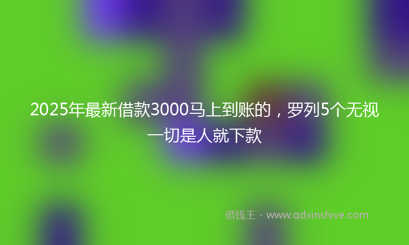2025年最新借款3000马上到账的，罗列5个无视一切是人就下款