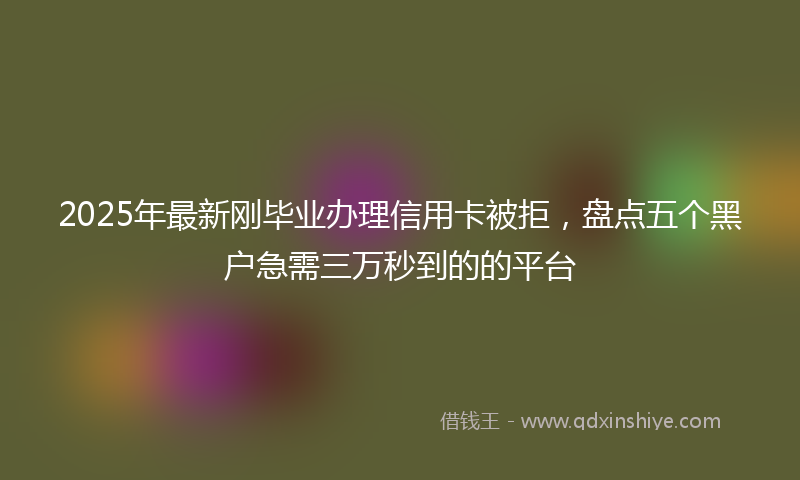 2025年最新刚毕业办理信用卡被拒，盘点五个黑户急需三万秒到的的平台