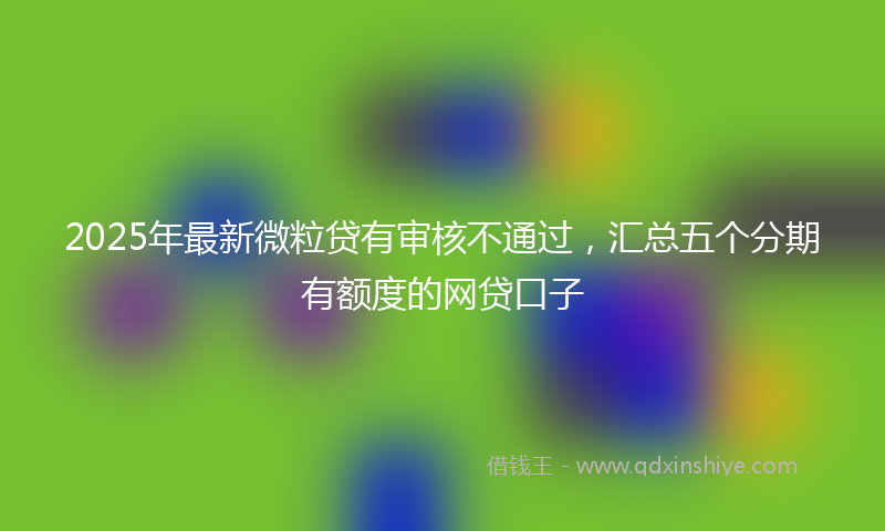 2025年最新微粒贷有审核不通过，汇总五个分期有额度的网贷口子