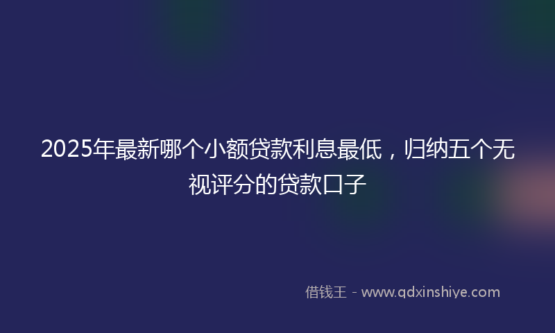 2025年最新哪个小额贷款利息最低，归纳五个无视评分的贷款口子
