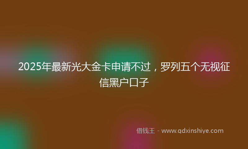 2025年最新光大金卡申请不过，罗列五个无视征信黑户口子