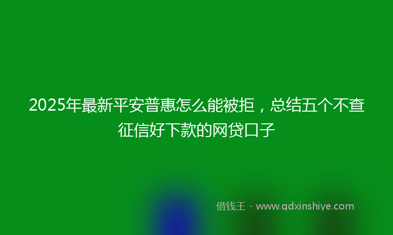 2025年最新平安普惠怎么能被拒，总结五个不查征信好下款的网贷口子